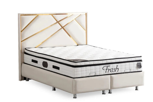 Lit Coffre PARMA BEIGE CLAIR - Velours