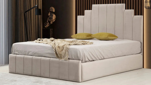 Cadre De Lit NATURA BEIGE - Velours