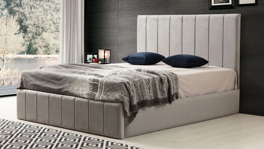 Cadre De Lit POLO GRIS - Velours